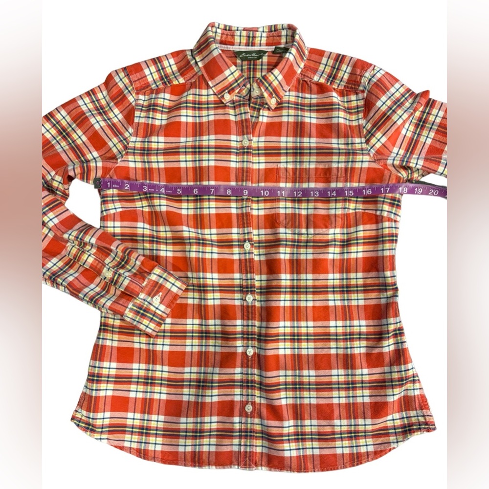 Eddie Bauer Long Sleeve Flannel Plaid Button Down Shirt Size Medium - Picture 9 of 13